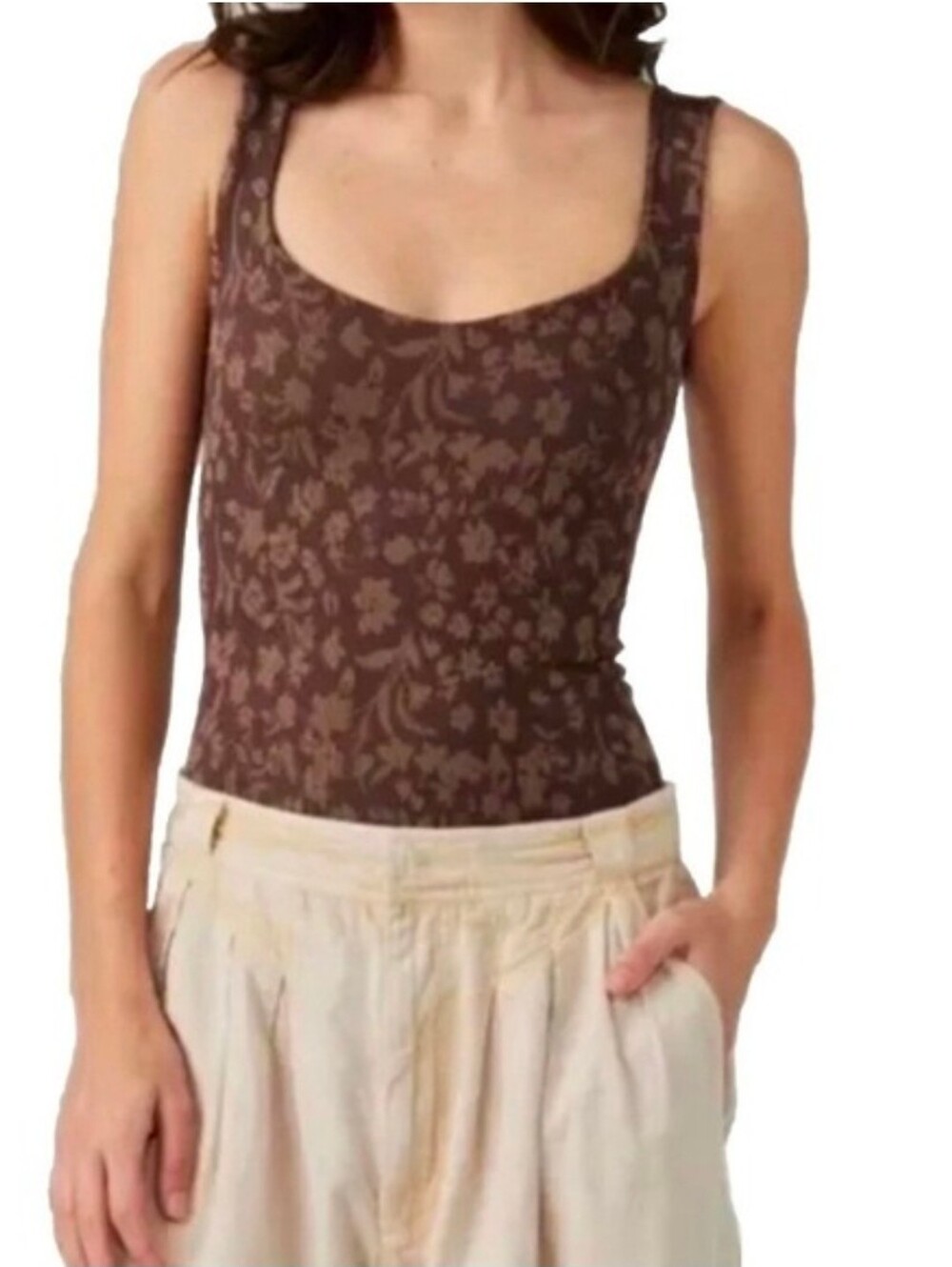 Printed Clean Lines Bodysuit - Sleeveless - Picture 4 of 5